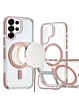 Thin Magnetic Clear Case with Camera Stand Kickstand - PINK  for Galaxy S26 Ultra (Only Ground Shipping)