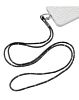 Crystal Neck Lanyard Keychain - BLACK (Only Ground Shipping)