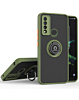Hard PC Rear / Soft TPU Colorful Border Case with I-ring Holder - GREEN for TCL 30 XE (Only Ground Shipping)
