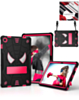 Rugged SpiderGrip Tablet Case with Kickstand & Shoulder Strap (BLACK & PINK) for Galaxy Tab A9 Plus 2023 (11") (X210, X216, X218) (Only Ground Shipping)