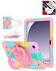 Shockproof Heavy Duty Stand Case with Pen Slot - COLORFULL & PINK for Galaxy Tab A9 Plus 2023 (11") (X210, X216, X218) (Only Ground Shipping)