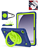 Shockproof Heavy Duty Stand Case with Pen Slot - NAVY BLUE & GREEN for Galaxy Tab A9 Plus 2023 (11") (X210, X216, X218) (Only Ground Shipping)