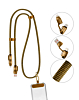 Ven-Dens USB A+C to C+L Fast Charging Data Cable with Lanyard (GOLD) (60W) (6ft) (Only Ground Shipping)
