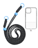 Adjustable Braided Phone Lanyard (3.6ft) (DARK BLUE & WHITE) (Only Ground Shipping)