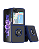 Hard PC Rear / Soft TPU Colorful Border Case with I - ring Holder for Galaxy Z Flip 6 / Z Flip 7 FE - NAVY BLUE (Only Ground Shipping)
