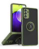 Galaxy A03s Hard PC Rear / Soft TPU Colorful Border Case with I-ring Holder - NAVY GREEN (Only Ground Shipping)