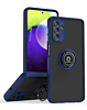 Galaxy A03s Hard PC Rear / Soft TPU Colorful Border Case with I-ring Holder - NAVY BLUE d (Only Ground Shipping)