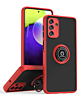 Galaxy A03s Hard PC Rear / Soft TPU Colorful Border Case with I-ring Holder - RED (Only Ground Shipping)