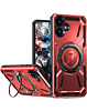 Full-Body Rugged Shockproof Case with Built-in Ring Holder - RED for Galaxy A06 (Only Ground Shipping)