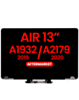 LCD Assembly (SPACE GRAY) (NO LOGO) (Aftermarket) for MacBook Air 13" Retina (A1932 / Mid 2019) (A2179 / Early 2020)