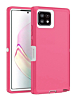 Heavy Duty Case for Galaxy A22 5G (HOT PINK & WHITE) (Only Ground Shipping)
