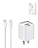 LDNIO A2318M QC3.0+PD SB A+C Wall Charger USB C-Lightning MFI Cable (3ft) (20W) (Only Ground Shipping)