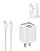 LDNIO A2318M QC3.0+PD SB A+C Wall Charger USB C-Lightning MFI Cable (3ft) (20W) (Only Ground Shipping)