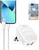 LDNIO A2425C QC3.0+PD Lamp USB A+C Wall Charger with USB A-L Non-MFI Cable (3ft) (20W) (Only Ground Shipping)