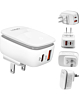 LDNIO A2425C QC3.0+PD Lamp USB C+C Wall Charger with USB C-C Cable (3ft) (20W) (Only Ground Shipping)