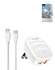 LDNIO A2425C QC3.0+PD Lamp USB A+C Wall Charger with USB A-C Cable (3ft) (20W) (Only Ground Shipping)