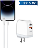 LDNIO A2522C QC3.0+PD Dual USB A Wall Charger with USB C-L Non-MFI Cable (3ft) (30W) (Only Ground Shipping)