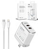 LDNIO A2528C Dual USB C Wall Charger with USB C-L MFI Cable (3ft) (35W) (Only Ground Shipping)