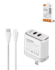 LDNIO A2528C Dual USB C Wall Charger with USB C-L MFI Cable (3ft) (35W) (Only Ground Shipping)