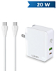 LDNIO A4403C USB A+C Wall Charger with USB C-C Cable (3ft) (20W) (Only Ground Shipping)