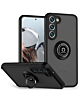 Galaxy A54 5G Hard PC Rear / Soft TPU Colorful Border Case with I-ring Holder - BLACK (Only Ground Shipping)