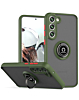 Galaxy A54 5G Hard PC Rear / Soft TPU Colorful Border Case with I-ring Holder - GREEN (Only Ground Shipping)
