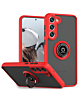 Galaxy A54 5G Hard PC Rear / Soft TPU Colorful Border Case with I-ring Holder - RED (Only Ground Shipping)