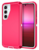 Heavy Duty Case for A55 5G (HOT PINK & WHITE) (Only Ground Shipping)