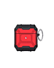 AirPods 1/2 Hard Plastic Transparent Case with Keychain - RED (Only Ground Shipping)