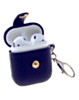 AirPods 1/2 Hard Leather Case with Metal Hook - DARK BLUE (Only Ground Shipping)