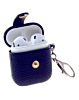 AirPods Pro Hard Leather Case with Metal Hook - DARK BLUE (Only Ground Shipping)