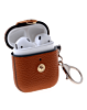 AirPods 1/2 Hard Leather Case with Metal Hook - BROWN (Only Ground Shipping)