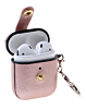 AirPods 1/2 Hard Leather Case with Metal Hook - ROSE GOLD (Only Ground Shipping)