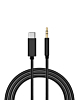USB C-AUX Headphone Jack Cable (BLACK) (3ft) (Only Ground Shipping)