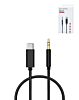 USB C-AUX Headphone Jack Cable (BLACK) (3ft) (Only Ground Shipping)