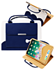 Smart Work Bag Style Case - RIBBON BLUE for iPad Mini 1 / 2 / 3 / 4 / 5 (Only Ground Shipping)