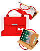Smart Work Bag Style Case - RIBBON RED for iPad Mini 1 / 2 / 3 / 4 / 5 (Only Ground Shipping)