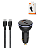 LDNIO C102 Dual USB A+C Car Charger with USB C-C Cable (GRAY) (3ft) (160W) (Only Ground Shipping)