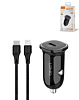 LDNIO C106 PD QC4.0 Dual USB-C Car Charger with USB C-L Non-MFI Cable (3ft) (30W) (Only Ground Shipping)
