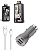 LDNIO C407Q QC3.0 Dual USB-A Car Charger with USB A-M Cable (3ft) (30W) (Only Ground Shipping)
