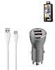 LDNIO C407Q QC3.0 Dual USB-A Car Charger with USB A-M Cable (3ft) (30W) (Only Ground Shipping)