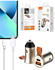 LDNIO C509Q PD QC4.0 Dual USB A+C Car Charger with USB C-L Non-MFI Cable (3ft) (18W) (Only Ground Shipping)
