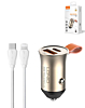 LDNIO C509Q PD QC4.0 Dual USB A+C Car Charger with USB C-L Non-MFI Cable (3ft) (18W) (Only Ground Shipping)