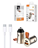LDNIO C509Q PD QC4.0 Dual USB A+C Car Charger with USB C-C Cable (3ft) (18W) (Only Ground Shipping)