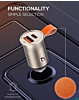 LDNIO C509Q PD QC4.0 Dual USB A+C Car Charger with USB C-L Non-MFI Cable (3ft) (18W) (Only Ground Shipping)