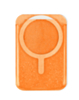 Clear Glitter Design Magnetic Card Holder (ORANGE) (Only Ground Shipping)