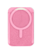 Clear Glitter Design Magnetic Card Holder (PINK) (Only Ground Shipping)