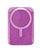 Clear Glitter Design Magnetic Card Holder (PURPLE) (Only Ground Shipping)