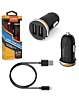LDNIO DLC-22 2USB Car Charger with Micro USB Cable (BLACK) (3ft) (10W) (Only Ground Shipping)