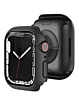 iWatch 45mm Hard PC Bumper Case with Tempered Glass - BLACK (Only Ground Shipping)